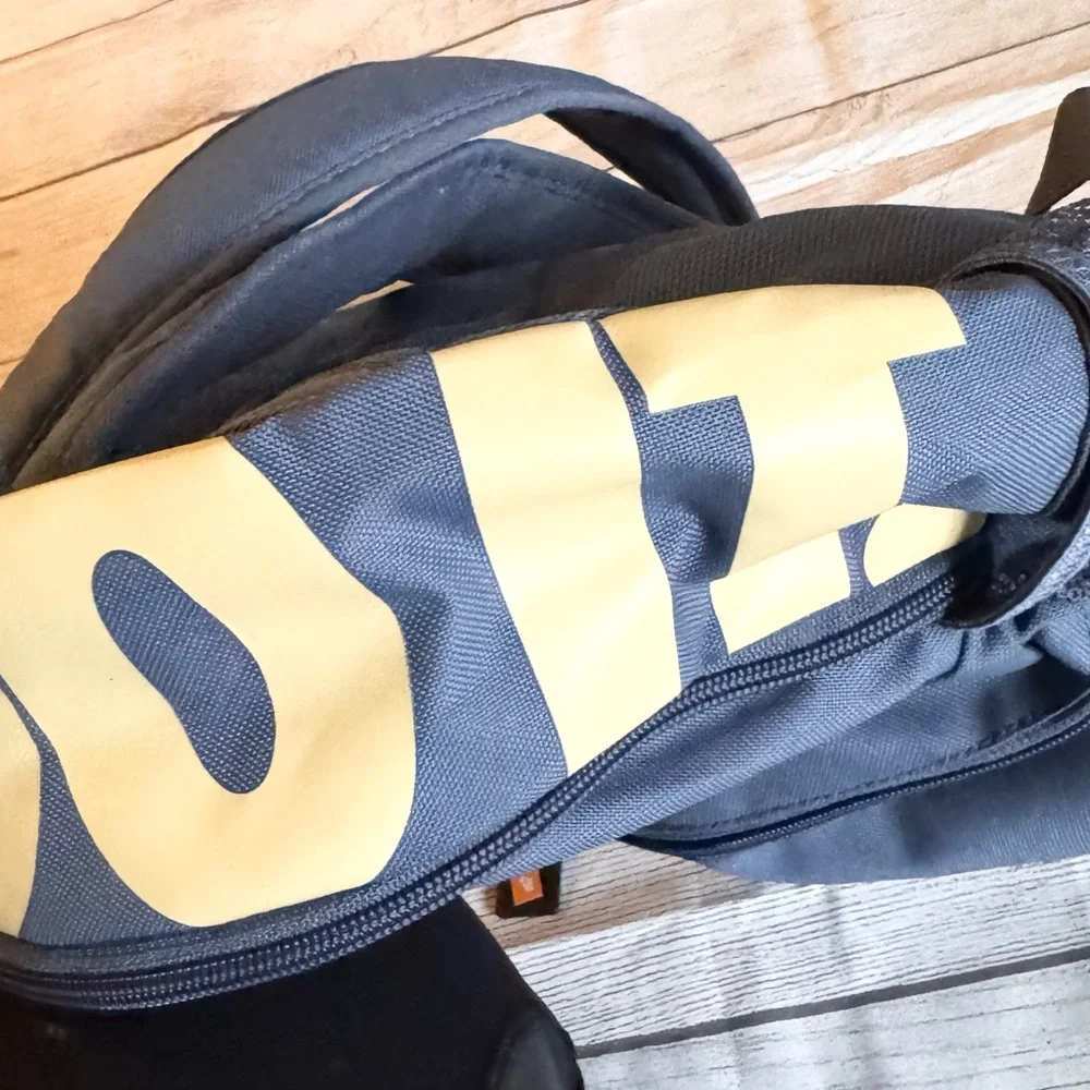 Nike Mini Backpack Gray Yellow Just Do It Small Travel Bag Unisex - Picture 5 of 11